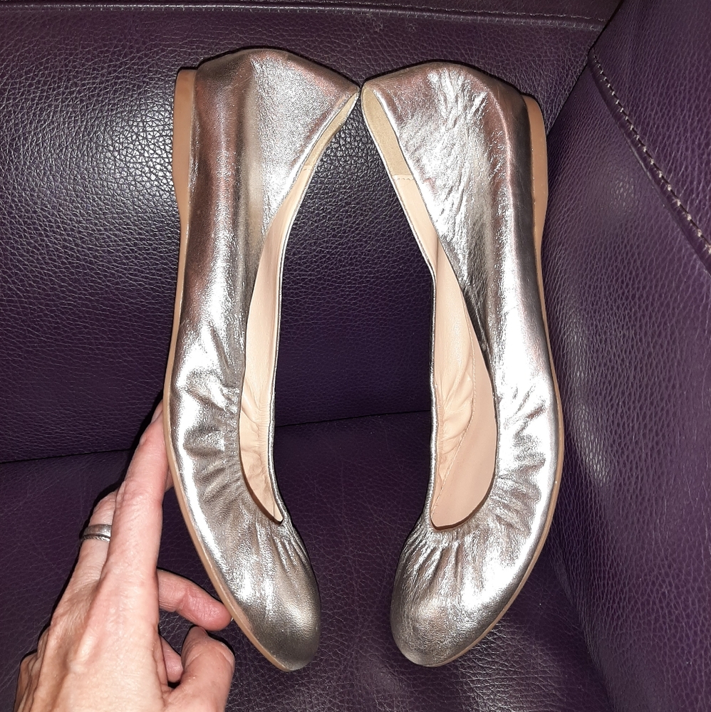 J. Crew metallic ballet flats